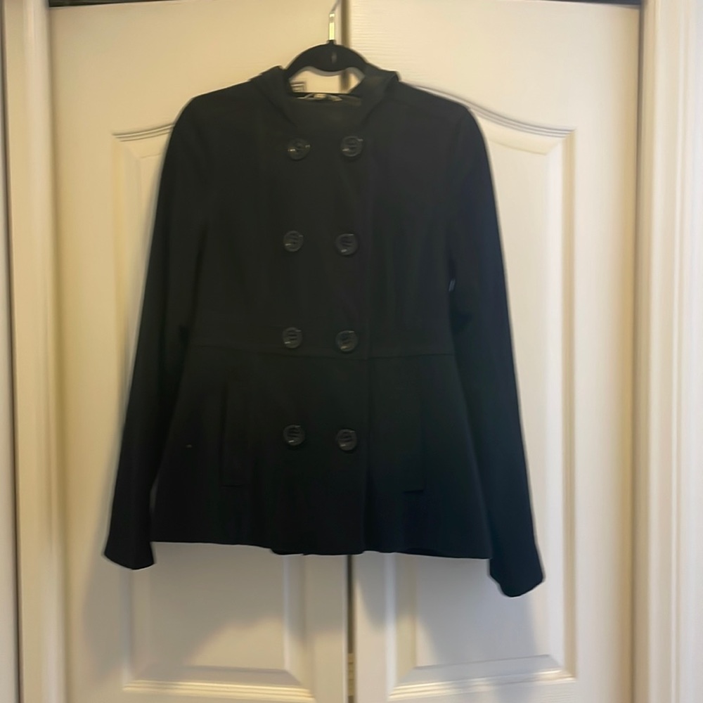 Black hooded Pea Coat- Nordstrom- size large
